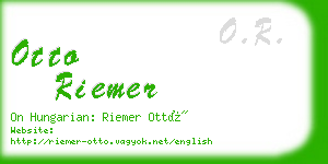 otto riemer business card